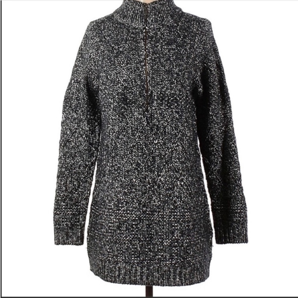 Soft Surroundings sweater dress long sleeves wool blend chunky black knit. Small